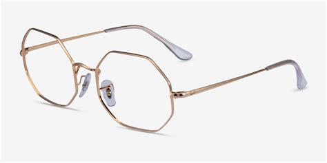 Ray Ban Octagon Geometric Gold Frame Eyeglasses Eyebuydirect