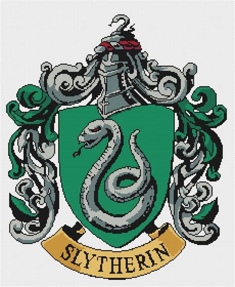 Slytherin Crest Cross Stitch Pdf Pattern Download Slytherin Crest