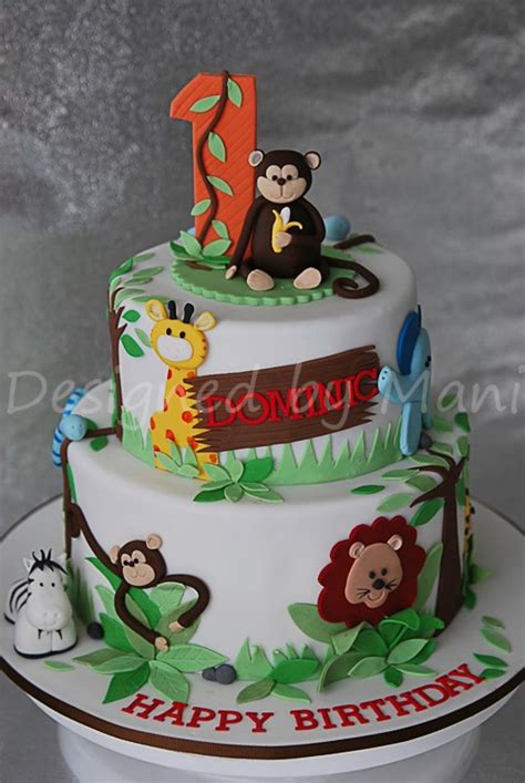 We will personalize this with your child's name and send the digital file to your email. Jungle Themed 1St Birthday Cake - CakeCentral.com