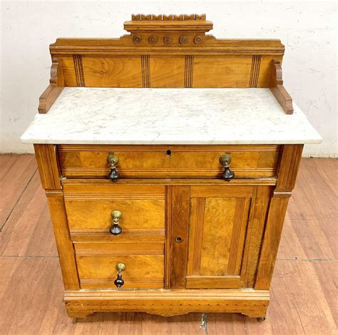 Lot Antique Eastlake Style Marble Top Wash Stand
