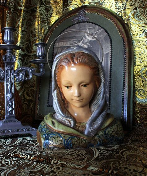 Antique Bust Virgin Mary Antique Virgin Plaster Sculpture Our Lady