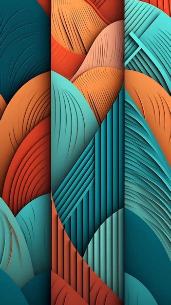 Premium Ai Image Abstract Teal And Orange Geometric Background