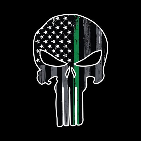 Thin Green Line Punisher Skull Car Decal Vinyl Decal Etsy