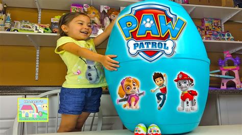 Huge Paw Patrol Surprise Egg With Action Rescue Pups Lookout Toy Paw
