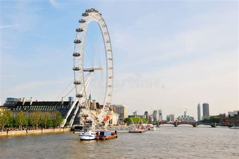 London Eye Ferris Wheel On The Thames River In London England