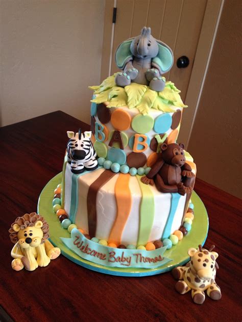 Decadent Designs Jungle Animal Baby Shower Cake