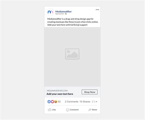 Facebook Sponsored Post Mockup Generator Mobile Text Version