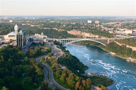Niagara Falls City And Rainbow Bridge Editorial Image Image Of View