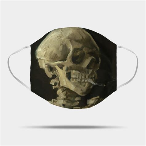 Label qs:les,cráneo con cigarrillo en llamas. Skull of a Skeleton with Burning Cigarette by Vincent van ...