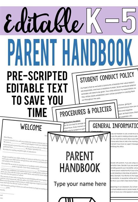 This Beginning Of The Year Parent Handbook Includes Pre Scripted