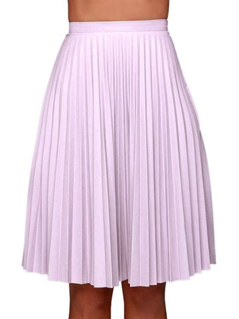 Purple Pleated High Waisted Midi Skirt Purple Skirts L Zaful