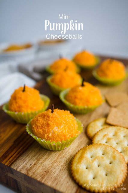Mini Pumpkin Shaped Cheese Balls Recipes Halloween Food Appetizers
