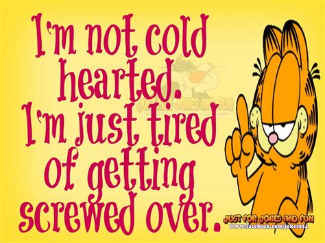 Im Not Cold Hearted Garfield Quotes Garfield Pictures Garfield