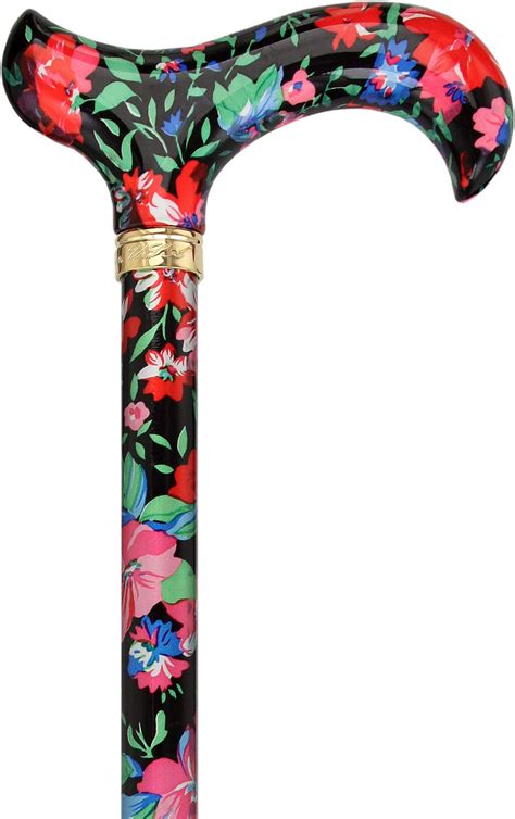 Moonlit Floral Derby Handle Designer Adjustable Cane Walking Canes