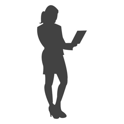 Businesswoman Standing With Laptop Transparent Png And Svg Vector File