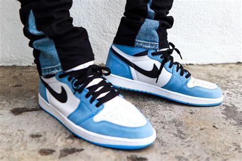 The upper is made of various suedes and leathers, matched with a hodgepodge of black, baroque brown, and racer pink. On-Foot Look: The Air Jordan 1 'University Blue' - Sneaker ...