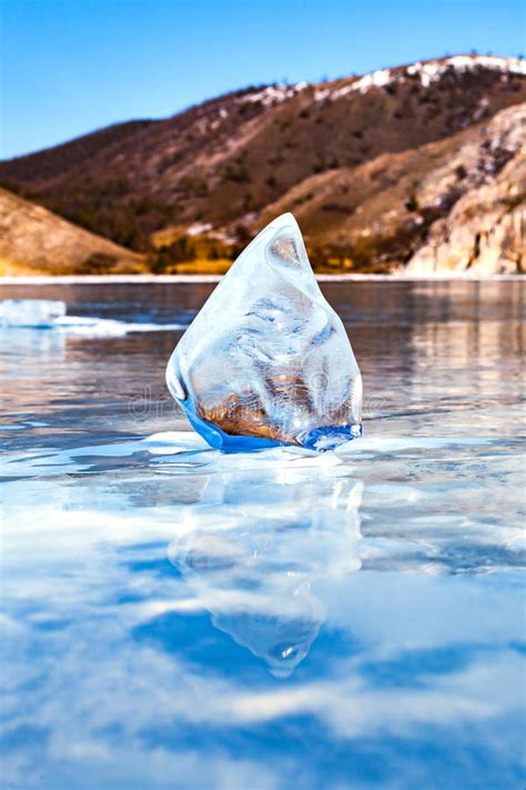 A Large Piece Of Ice On Lake Baikal Transparent Blue Ice