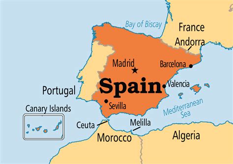 Where Is Spain On A World Map Map