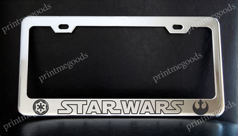 Star Wars Imperial Rebellion License Plate Frame Custom Made Of Chrome