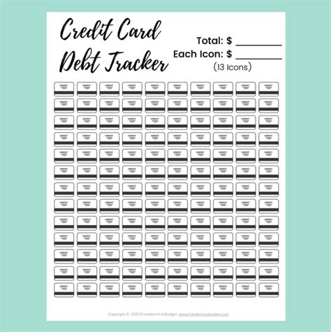 Credit Card Debt Tracker Printable