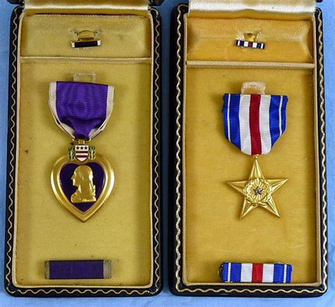 Named Wwii Silver Star And Purple Heart Decorations Griffin Militaria