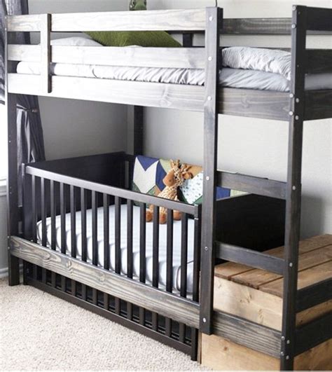 Bunk bed with stairs and slide. 14 IKEA hacks for babies nursery | Kids bunk beds, Big boy ...