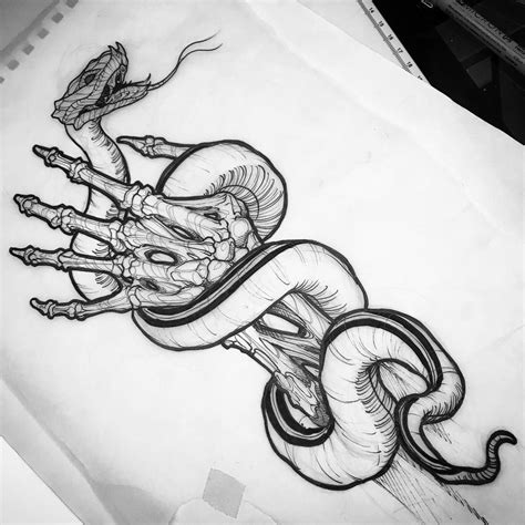 Ohlatpz Arm Tattoo Snake Sketch Sleeve Tattoos