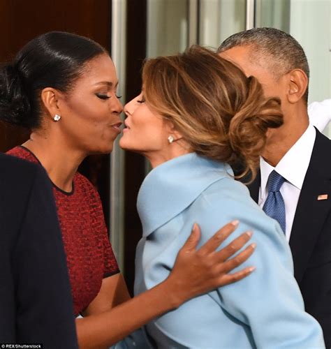 Michelle Obama Wears Maroon As She Embraces Melania Trump Daily Mail Online