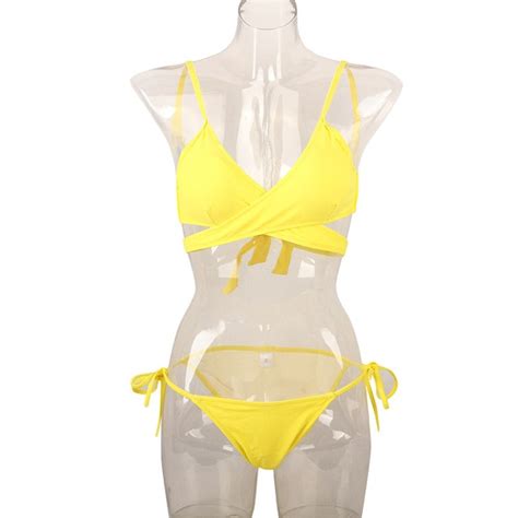 Kayvis Sexy Criss Cross Bikini Brazilian 2019 Bandage Swimsuit Women Push Up Swimwear Bikini Set