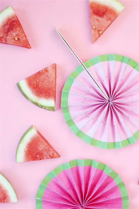 Easy Paper Watermelon Fans Damask Love