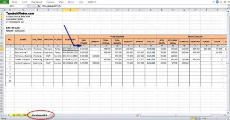 Contoh Daftar Gaji Karyawan Excel Buatlah Data Dalam Sheet Excel Images