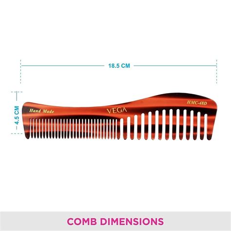 Vega Tortoise Shell Pattern Wide And Coarse Tooth Shampoo Hair Comb