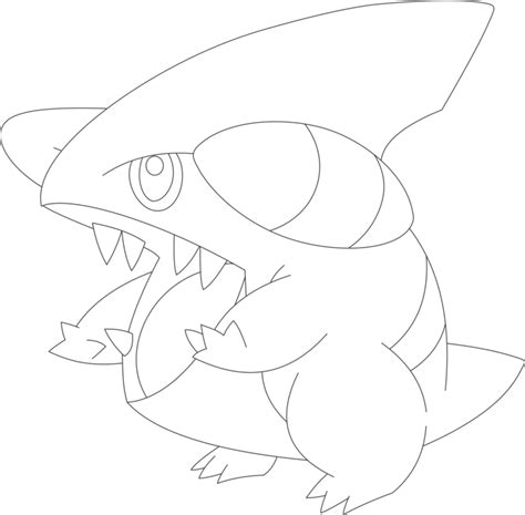 Lineart Of Gible By Inukawaiilover On Deviantart