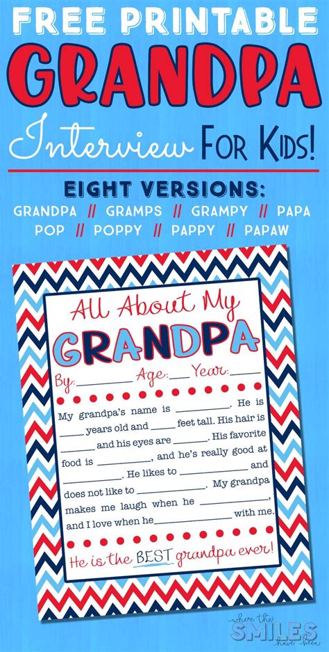It can be personalized just for him with a name, date, or short sentence, while leather brings an elegant finish—a useful, clever, and beautiful gift for book lovers. All About My Grandpa Interview with FREE Printable {EIGHT ...