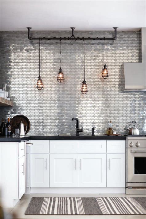 Metallic Tiles Will Add A Glamorous Backsplash In Your Kitchen