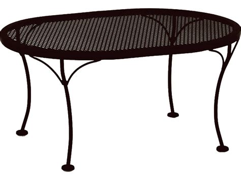 Sanborn modern industrial handcrafted mango wood coffee table, natural and black. OW Lee Mesh Wrought Iron 34 x 24 Oval Coffee Table ...