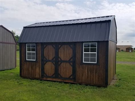 10x16 Side Lofted Barn Built By Grandview Buildings Black Metal Roof