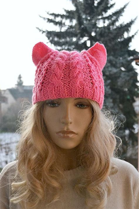Pink Cat Hat Womens Hats Winter Hat T For Her Cap Beanie Gray
