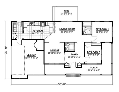 House Plan 526 00012 Ranch Plan 1030 Square Feet 2 Bedrooms 15