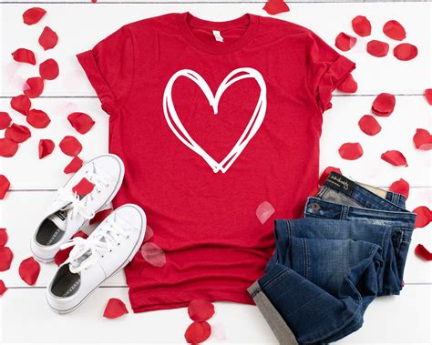 Valentines Day Shirt Womens Valentines Tee Heart Love Valentine