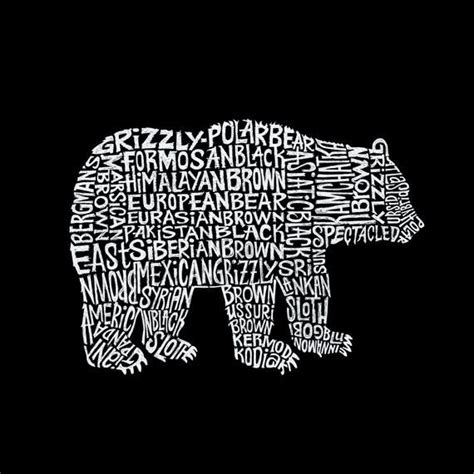 Mens Word Art Hooded Sweatshirt Bear Species Etsy In 2021 Word Art
