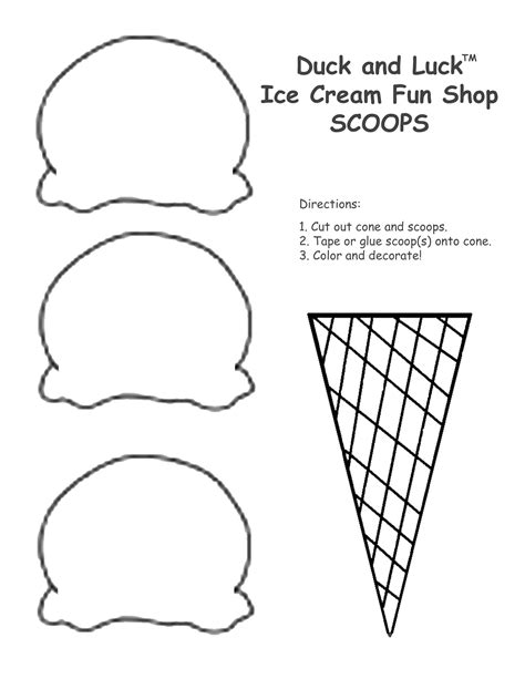 Ice Cream Coloring Pages Cone Template Ice Cream Cone Craft
