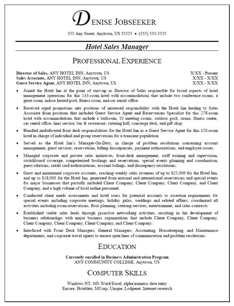 Hotel sales manager resume sample three is one of three resumes for this position that you may review or download. Hospitality CV Templates - http://www.resumecareer.info ...
