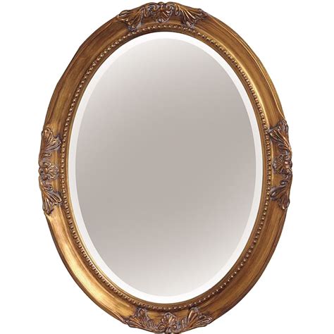 25x33 Oval Polyurethane Framed Antique Gold Wall Mirror