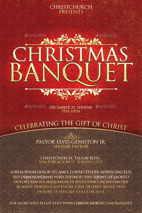 Christmas Banquet Church Flyer By Deconstancio Graphicriver
