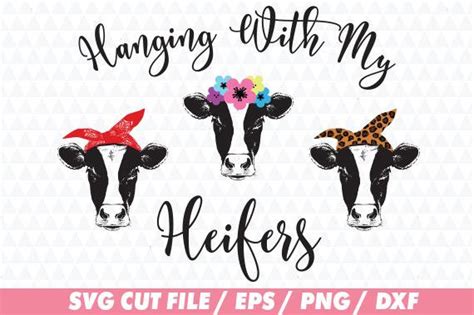 Download Hanging with my heifers svg bandana cow svg cow with bow ...