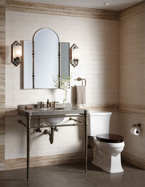 Two vessel sinks add interest, while an open. KALLISTA's Inigo Collection by Michael S Smith ...