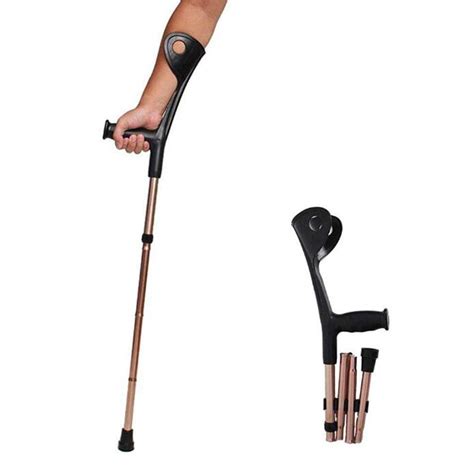 Crutch Folding Elbow Aluminum Alloy Four Folds Elbow Forearm Crutch Elbow Crutches Foldable