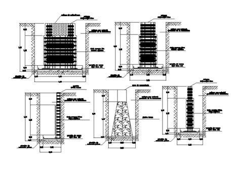Foundation Detail Drawing Separated In This Autocad File Download The