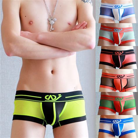 2017 Men Sexy Gay Mens Bamboo Fiber Modal Underwear Boxers Cuecas Mens